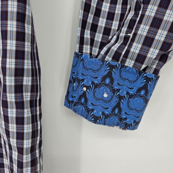 Ariat Shirt Mens‎ Small Wrinkle Free Plaid Western Flip Cuff Button Down - Picture 3 of 11